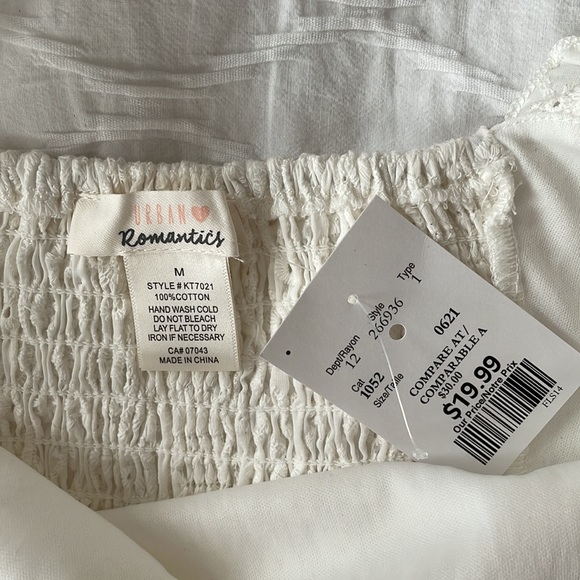 NWT Lace Detail White Tank Top - Picture 2 of 4
